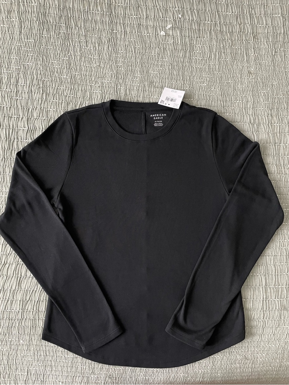American Eagle Black Fleece Lined Long Sleeve Size XL Minimalist Capsule Winter